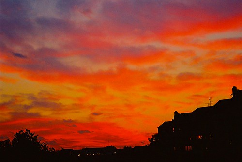 sunset red clouds belgrade