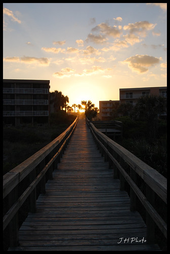 sunset boardwalk