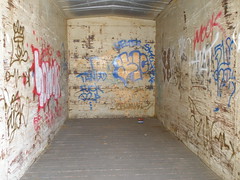 Inside abandoned boxcar