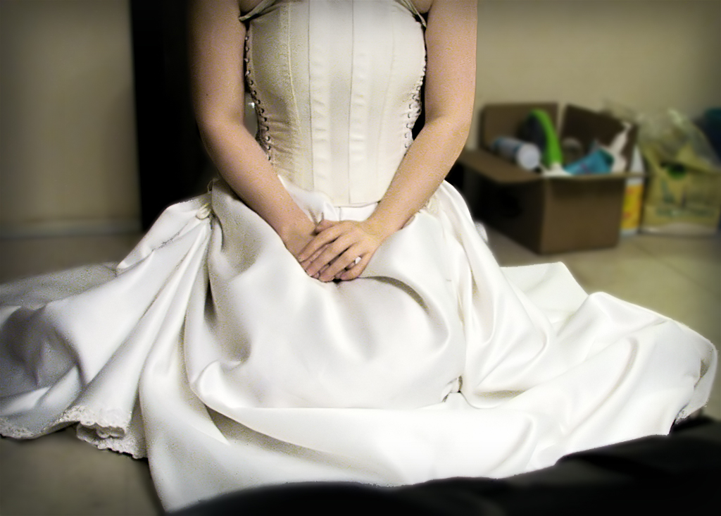 making a wedding dress