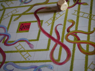 playing snakes and ladders