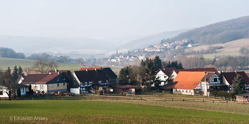 rural germany landscape town europe escape village farm small country marburg outskirt nesselbrunn