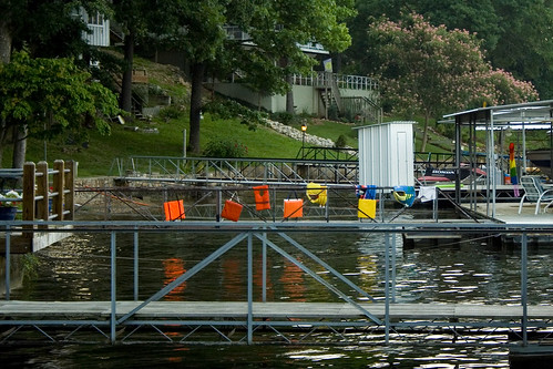 sunset lake water dock dusk missouri lakeoftheozarks lifejacket floatationdevice