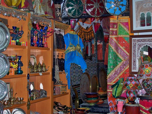 Retailer selling Moorish souvenirs, Cordoba, Spain - October 2007