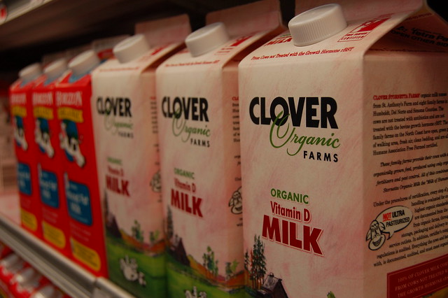 Organic milk options abound in the supermarket..