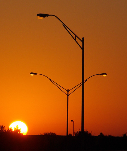 sunrise dawn streetlamp dfw