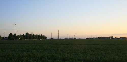 sunset arizona powerlines agriculture