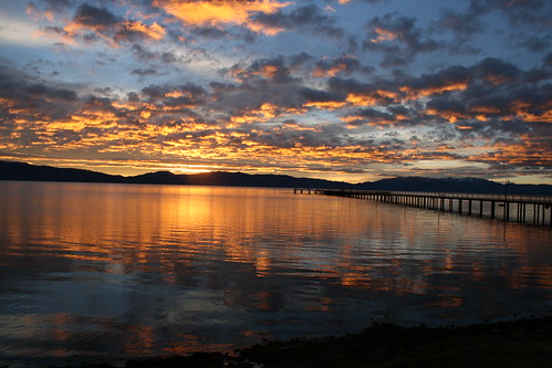 morning light sky mountains clouds sunrise pier tahoe laketahoe shore