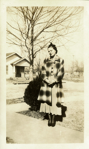 One woman and coat