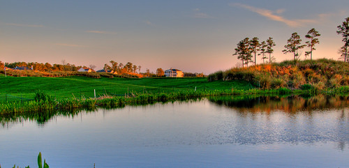 sunset house tree river golf spring pond course hdr towne xlu29466