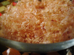 megan's okonomiyaki, bonito flakes