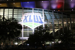 Super Bowl logo on Raymond James Stadium