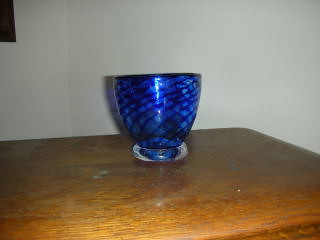 blue glass small bowl cobalt handblown