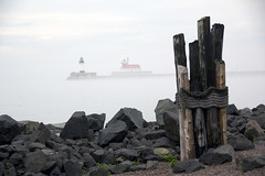 Fog overtaking lighthouse