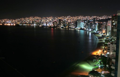 beach mexico acapulco nightview