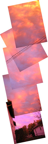 pink sunset panorama orange