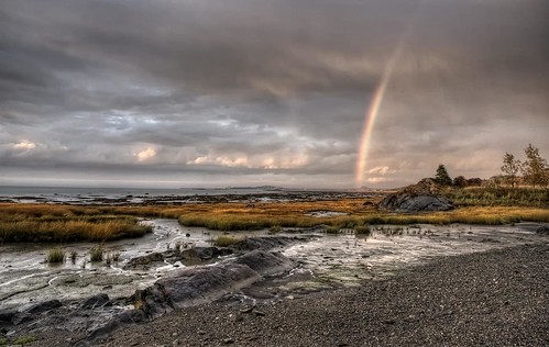 sunset beach water rainbow quebec nikond70s stpatricks mudflats stlawrenceriver cs3 photomatix hdr3ex rivierduloup