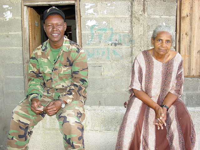 Soldier And Elderly Woman - Puerto Plata - Dominican -5648