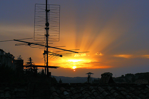 sunset sky italy sun nature clouds sunrise canon tv aerial 40d