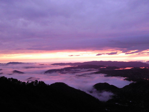 sunset mountains shimla foggy scenic