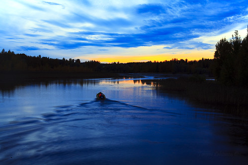 blue sunset finland boat september tampere ylöjärvi