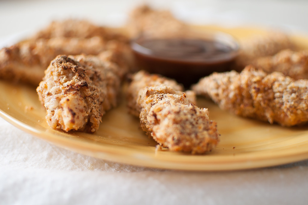 Buttermilk Almond and Panko Encrusted Chicken Fingers
