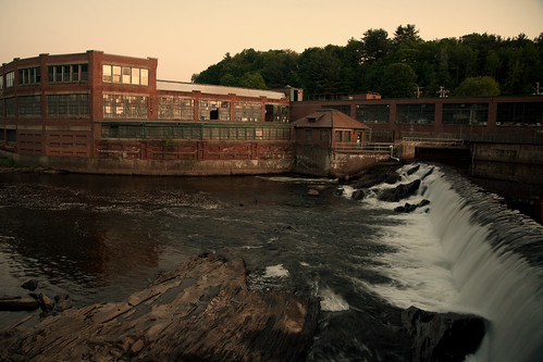 sunset motion water creek waterfall stream closed vermont factory springfield defunct