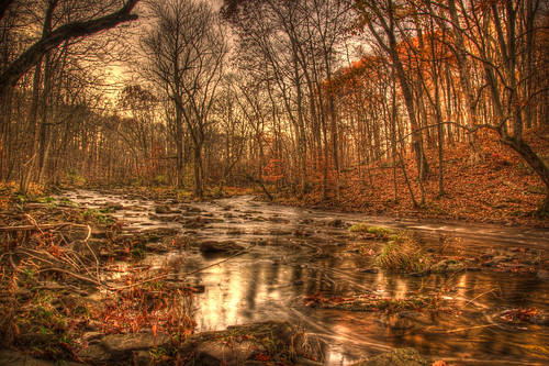 trees fall water leaves clouds landscape nikon stream falls hdr
