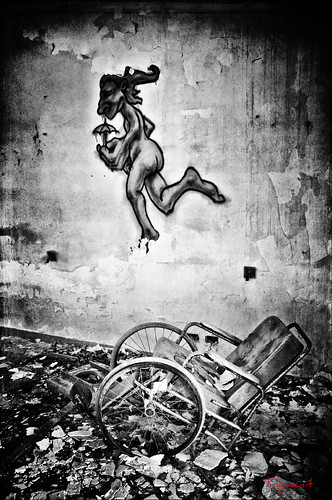 abandoned graffiti wheelchair volterra abbandonato blackwhitephotos “nikonflickraward” exmanicomiovolterra