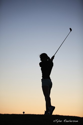 sunset girl silhouette golf links hollyridge