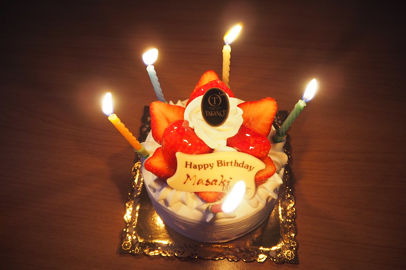 池袋高野あまおうショートケーキ48際のバースデイケーキ