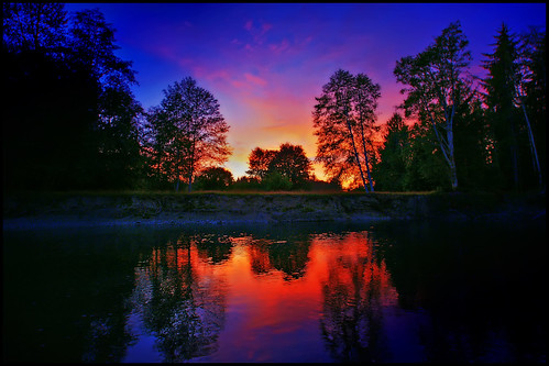 blue trees sunset red vacation sky orange sun water yellow night clouds forest river evening washington national olympic bloodred anawesomeshot artlegacy bogichiel
