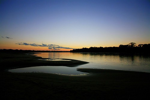 sunset peru southamerica river amazonia madrededios
