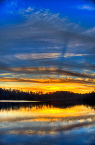 sunset sky sun lake clouds