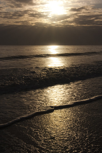 sunset sea beach sunrise coast waves deserted
