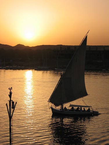 sunset egypt nile felucca