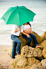 Umbrella Kiss  - Professional Maternity Photographers Ft Lauderdale - Curtis Copeland