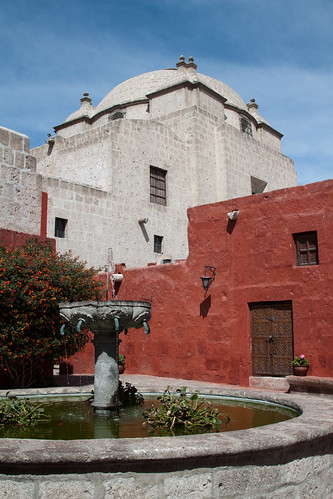peru church fountain monastery dome arequipa santacatalina