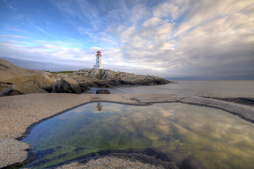 ocean sunset summer sky lighthouse canada reflection clouds coast novascotia explore halifax peggyscove hdr