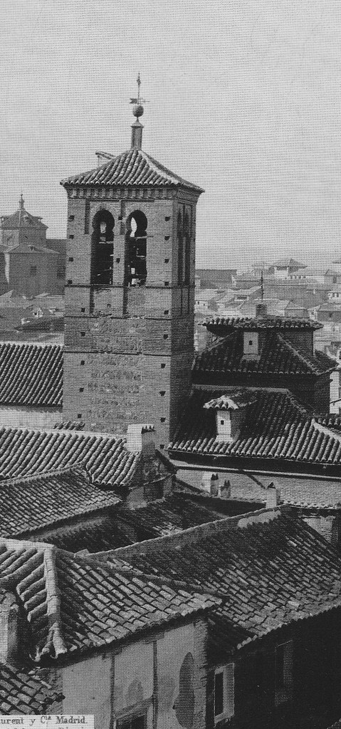 Torre de la Iglesia de la Magdalena en el siglo XIX. Foto Laurent (detalle)