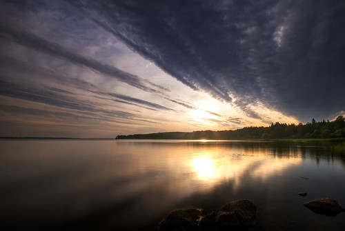 sunset lake clouds reflections hdr östergötland roxen sigma1020mmf456exdchsm johanklovsjö