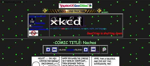 xkcd commemorates the end of Geocities