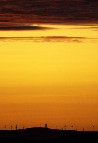 red sky cloud sun yellow sunrise gold dawn shine windturbines
