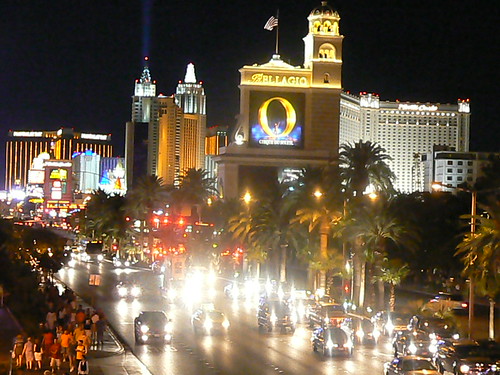 Night street view of las vegas strip