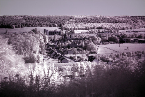 france landscape ir village ardennes infrared paysage campagne grandpre champagneardenne infrarouge bw093