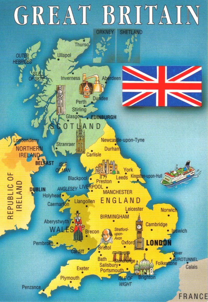 Great Britain map postcard a photo on Flickriver