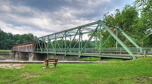 bridge ohio history geotagged nikon coveredbridge hdr historicpreservation d300 photomatixpro nrhp ashtabulacountyohio harpersfieldcoveredbridge tokinaatx124prodxii