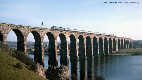 diesel britishrail berwickupontweed pinza passengertrain deltic class55 royalborderbridge 55007