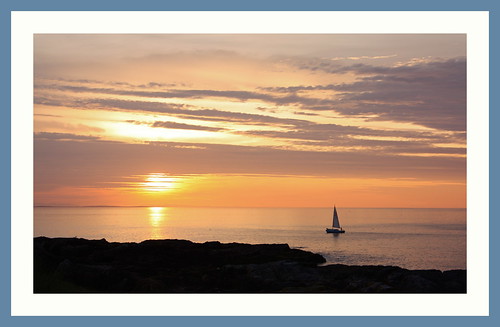 sunset summer holiday walking landscape scotland boat sailing yacht framed lts moray findochty banffshire