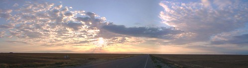 road autostitch panorama clouds sunrise fresnocounty